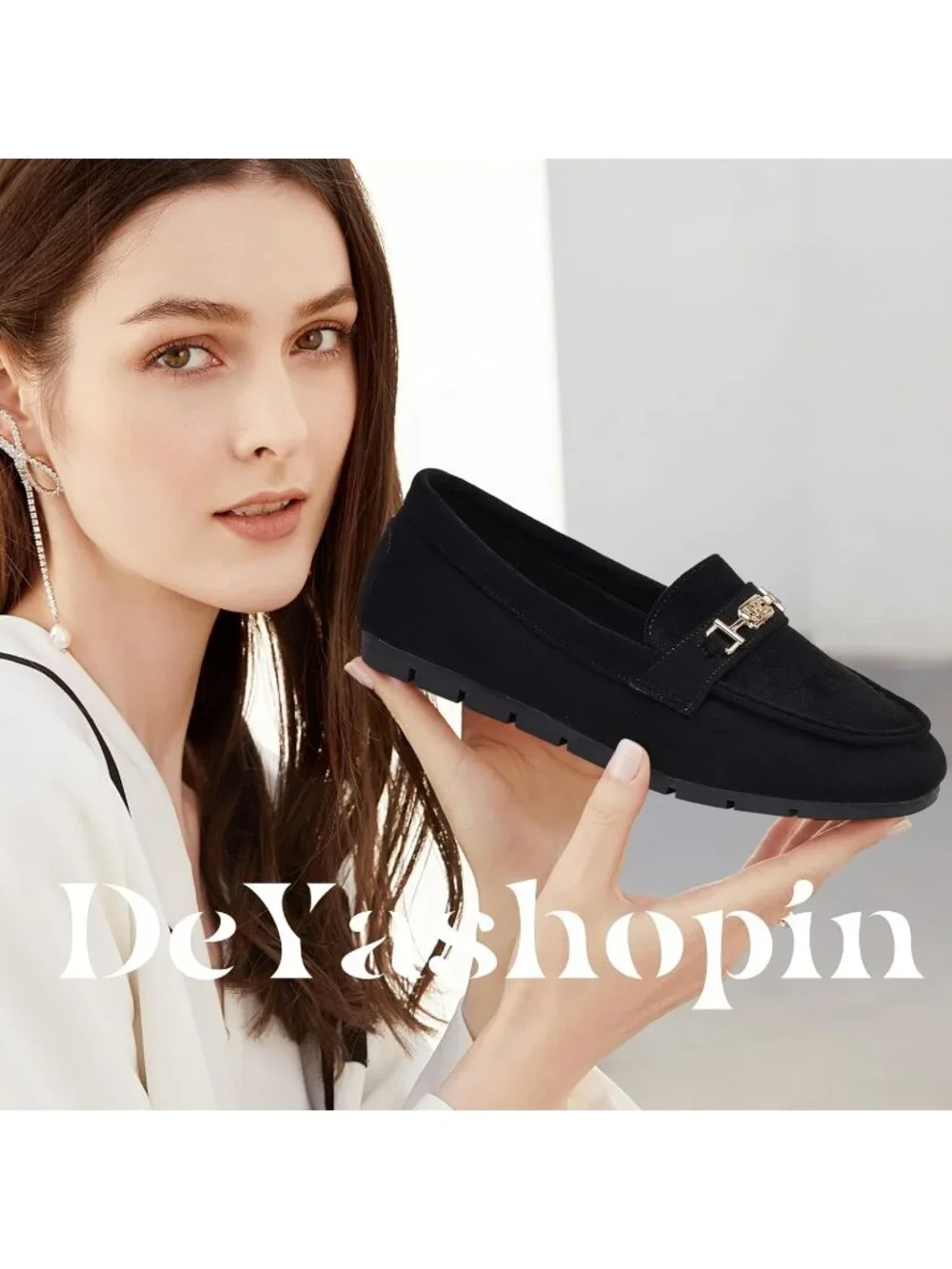 Women's Black Velvet Comfort Walking Pull On Leisure Slip On Loafer Flat Shoes